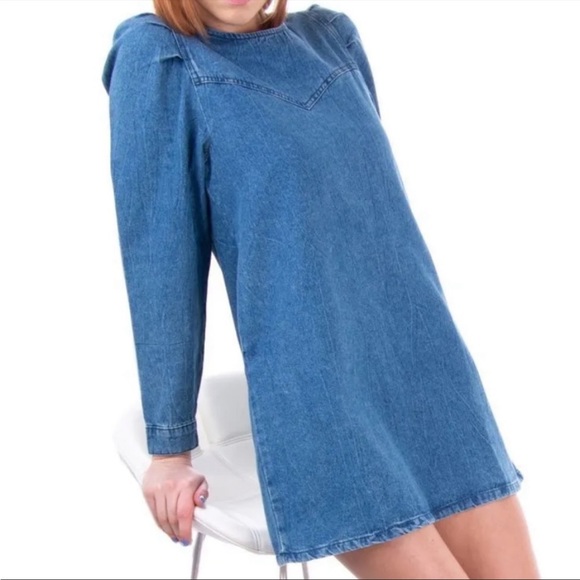NWT Free People denim dress size 8 - Picture 1 of 9